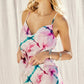 Printed Satin Cowl Top
