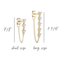 14k Vermeil CZ Dangle Chain Stud Earrings- Mini