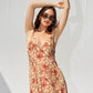 Printed Open Back Maxi Dress