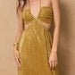 Metallic Cutout Midi Dress