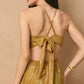Metallic Cutout Midi Dress