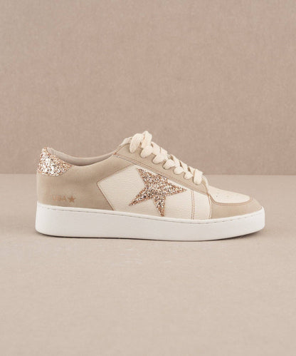 The Liberty Beige | Glitter Star Sneaker