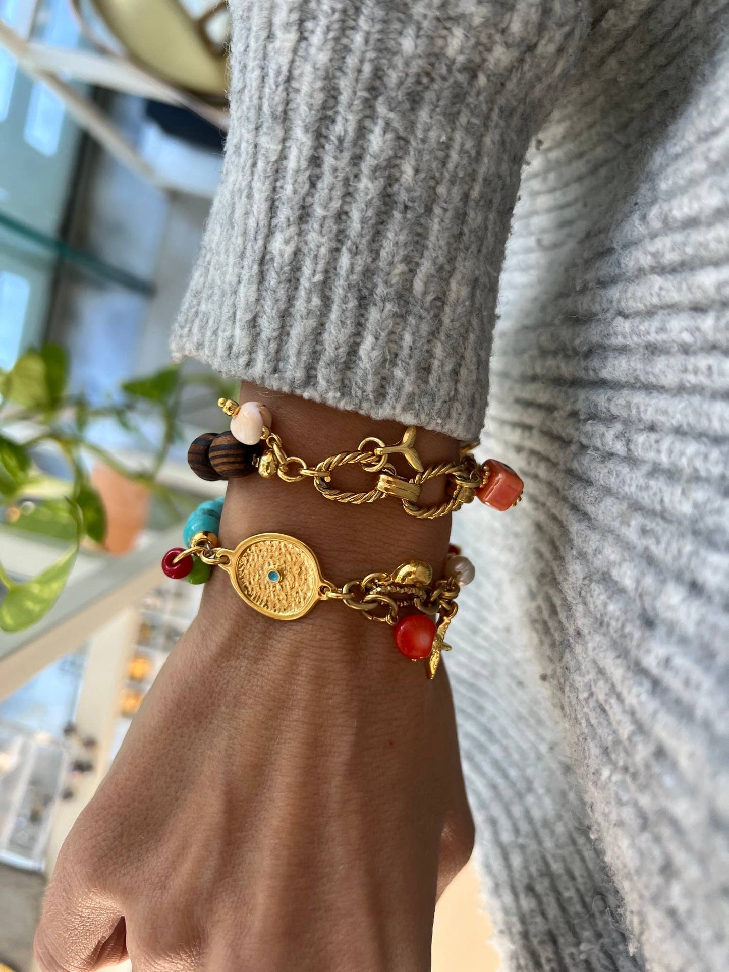 Gold Charm Summer Bracelet