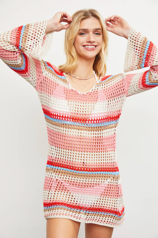 Candy Stripe Knit Dress